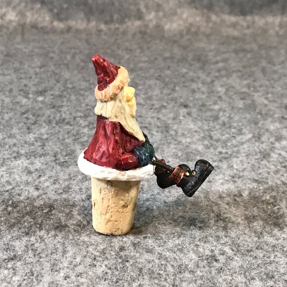 Vintage Figurine Cork Santa Claus Bottle Cork Stopper - Picture 5 of 7